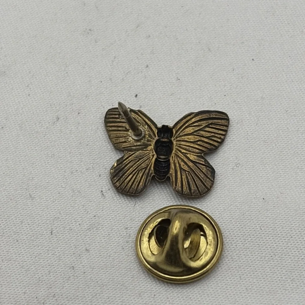 Butterfly Insect Bronze Tone Lapel Hat Pin